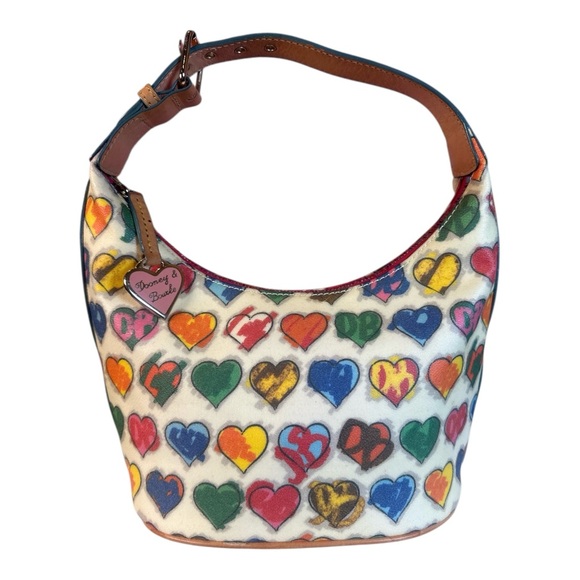 Dooney & Bourke Vintage Set EUC Hobo Bag & Coin Pouch With Rainbow Zippers - Picture 3 of 16